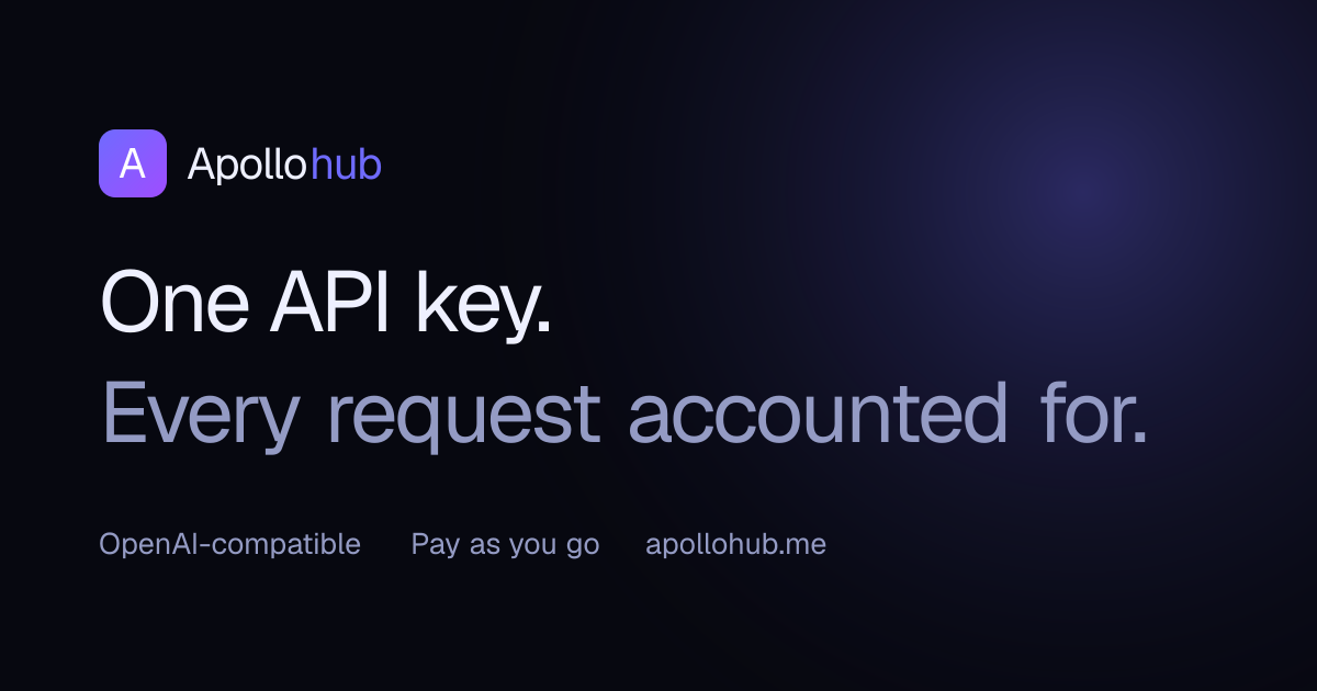 Apollohub — unified AI API gateway
